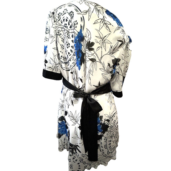 Women’s Studio 1940 White And Cobalt Blue Floral Lined Top in Size Large 12 14 - Picture 11 of 12